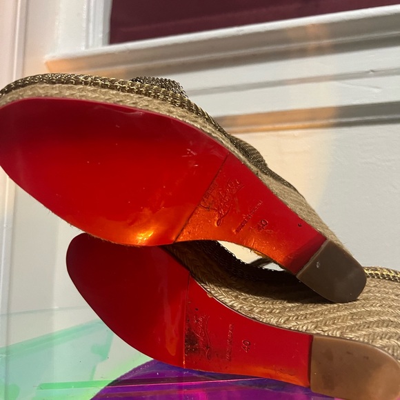 Christian Louboutin Wedges
Great Condition! 
Reinforced red bottoms!
Size 40 - Picture 2 of 6